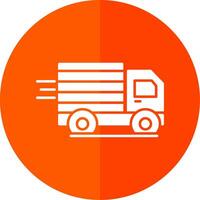 Cargo Truck Glyph Red Circle Icon vector