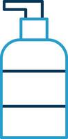 Liquid Soap Line Blue Two Color Icon vector