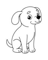 linda perro colorante paginas para niños, perro ilustración, perro negro y blanco vector