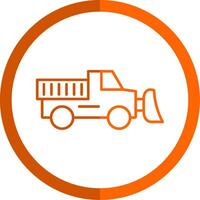 Plow Line Orange Circle Icon vector