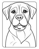 linda perro colorante paginas para niños, perro ilustración, perro negro y blanco vector