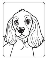 linda perro colorante paginas para niños, perro ilustración, perro negro y blanco vector