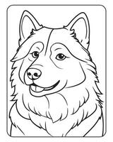 Cute Dog Coloring Pages for kids, Dog illustration, Dog black and white vector