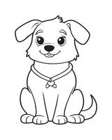 linda perro colorante paginas para niños, perro ilustración, perro negro y blanco vector