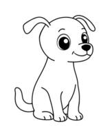linda perro colorante páginas, perro negro y blanco ilustración vector