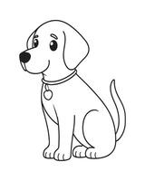 Cute Dog Coloring Pages for kids, Dog illustration, Dog black and white vector