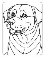 linda perro colorante paginas para niños, perro ilustración, perro negro y blanco vector