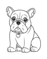 Cute Dog Coloring Pages for kids, Dog black and white , Dog illustration vector