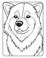 linda perro colorante paginas para niños, perro ilustración, perro negro y blanco vector