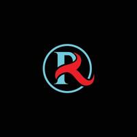 letra r circulo logo diseño vector