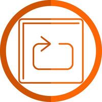 Loop Line Orange Circle Icon vector