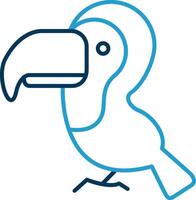 Toucan Line Blue Two Color Icon vector