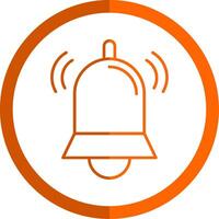 Bell Line Orange Circle Icon vector