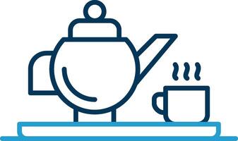 Teapot Line Blue Two Color Icon vector