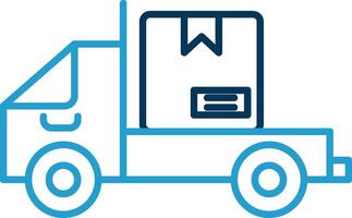 Shipped Line Blue Two Color Icon vector