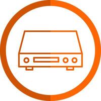 Dvd Player Line Orange Circle Icon vector