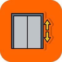 Lift Filled Orange background Icon vector