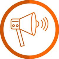 Megaphone Line Orange Circle Icon vector