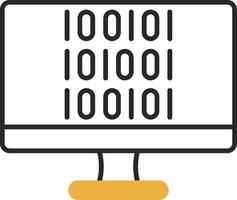 Binary Code Skined Filled Icon vector