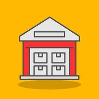 Warehouse Filled Shadow Icon vector