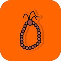 Prayer Beads Filled Orange background Icon vector
