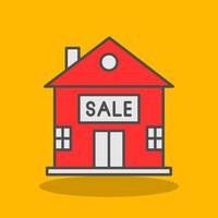 House for Sale Filled Shadow Icon vector