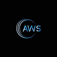 aws letra logo resumen diseño vector