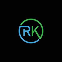 rk letra inicial logo diseño vector