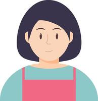 a woman with a pink apron on her face vector