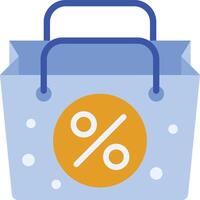 shopping bag with discount icon vector