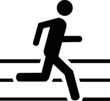 un negro y blanco imagen de un hombre corriendo vector
