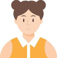 a woman with a ponytail and a yellow shirt vector