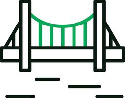 a bridge with green and white lines vector