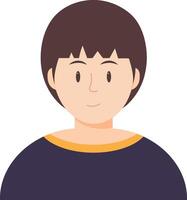 a boy avatar with a black shirt and brown hair vector