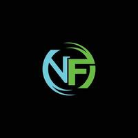 NF Letter Initial Logo Design vector