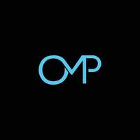 omp letra inicial logo diseño vector