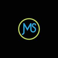 MS M S Golden Letter Logo Design vector