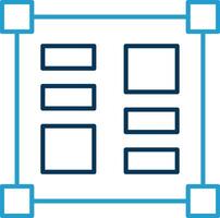Layout Tools Line Blue Two Color Icon vector