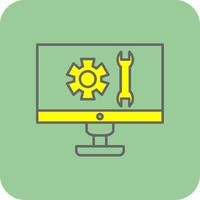 Technical Support Filled Yellow Icon vector