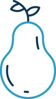 Pear Line Blue Two Color Icon vector