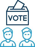 Voters Line Blue Two Color Icon vector