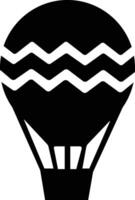 a black and white hot air balloon icon vector