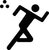 a black and white silhouette of a man running vector