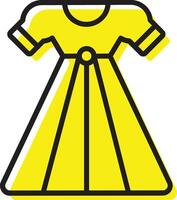 amarillo vestir icono ilustración vector