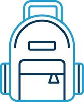 Backpack Line Blue Two Color Icon vector