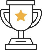 Trophy Skined Filled Icon vector