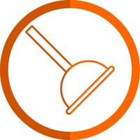 Plunger Line Orange Circle Icon vector