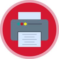 Printer Flat Multi Circle Icon vector