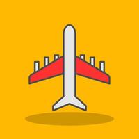 Plane Filled Shadow Icon vector