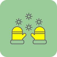 Winter gloves Filled Yellow Icon vector